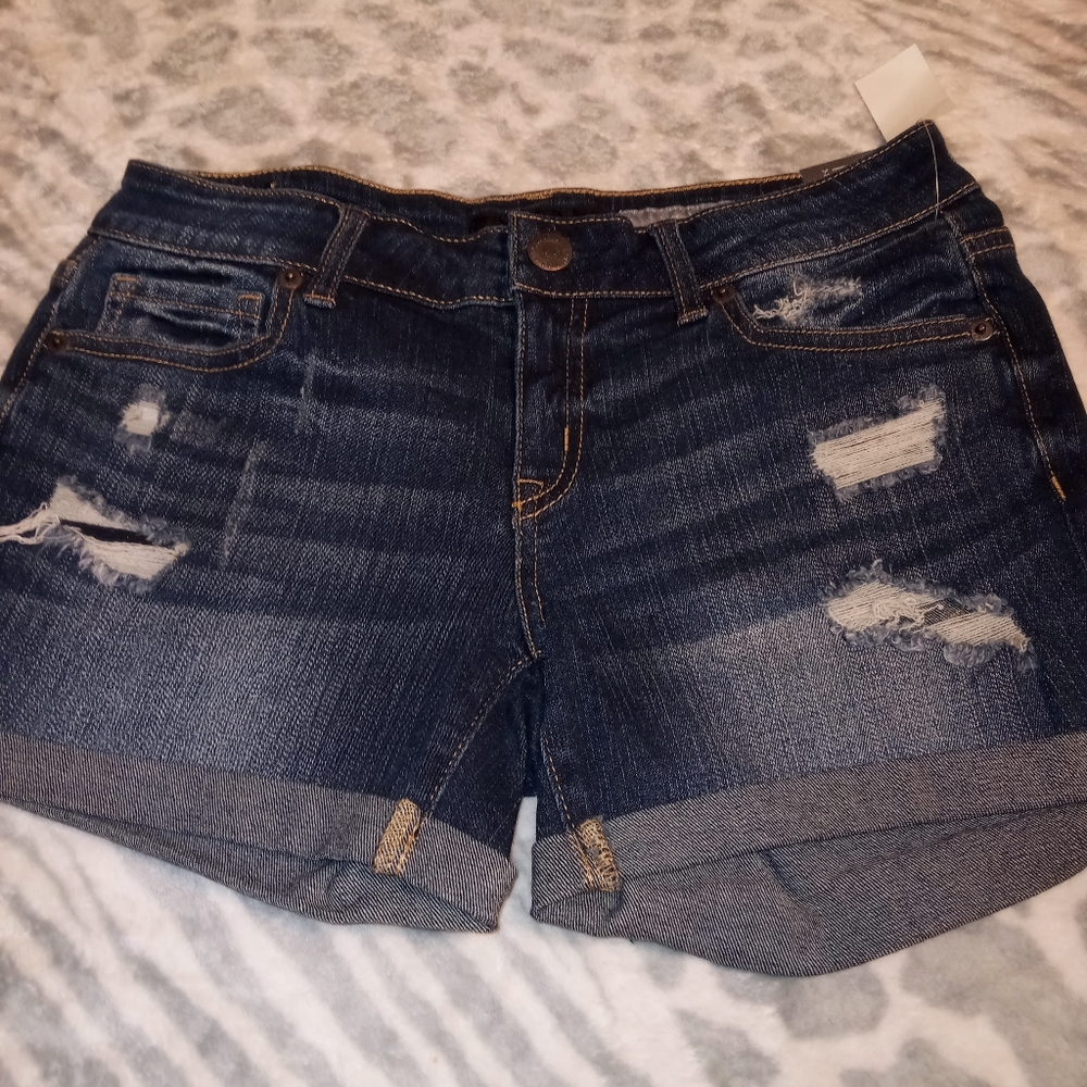 Cuffed Denim Shorts